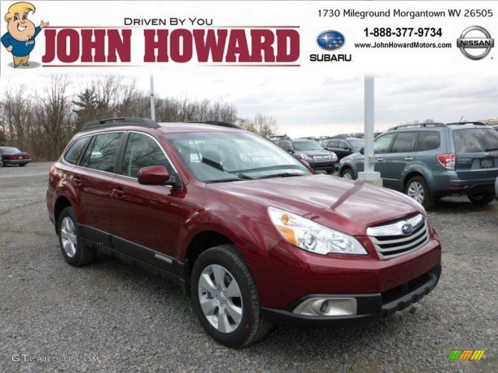 2012 Outback 2.5i - Ruby Red Pearl / Off Black photo #1