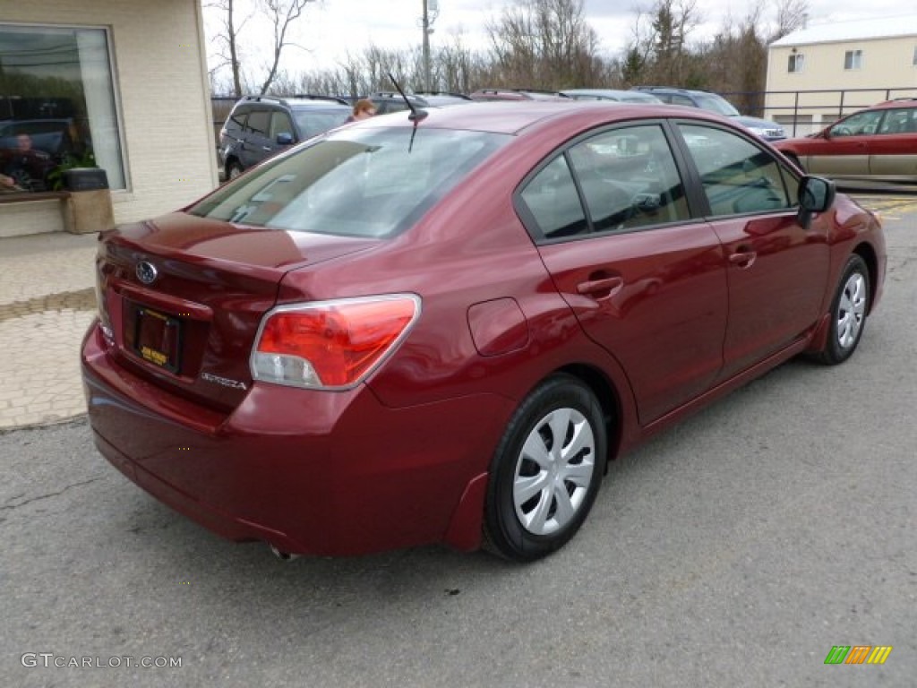 2012 Impreza 2.0i 4 Door - Camellia Red Pearl / Black photo #7