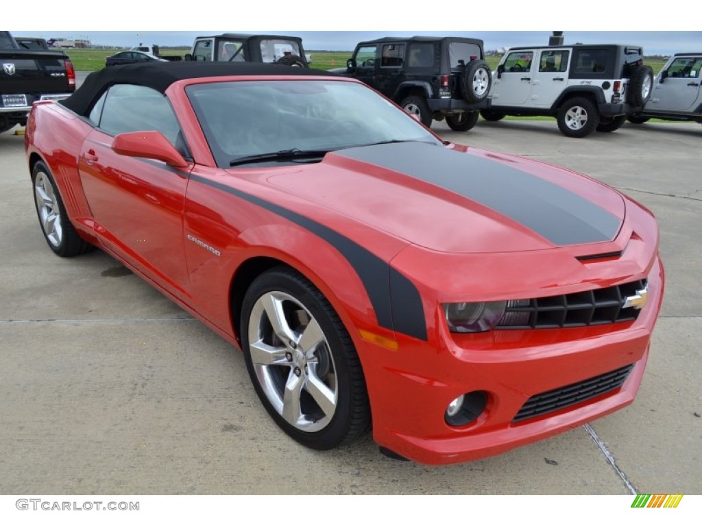 2011 Camaro SS/RS Convertible - Victory Red / Black photo #7