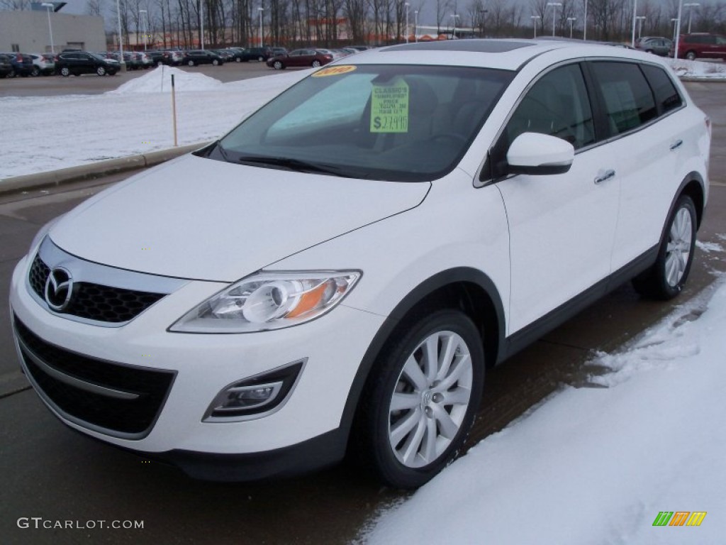 Crystal White Pearl Mica 2010 Mazda CX-9 Grand Touring AWD Exterior Photo #61504506