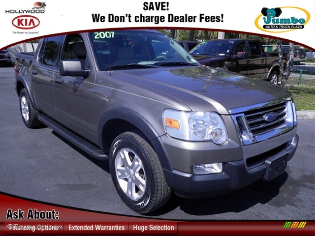 2007 Explorer Sport Trac XLT - Mineral Grey Metallic / Light Stone photo #1