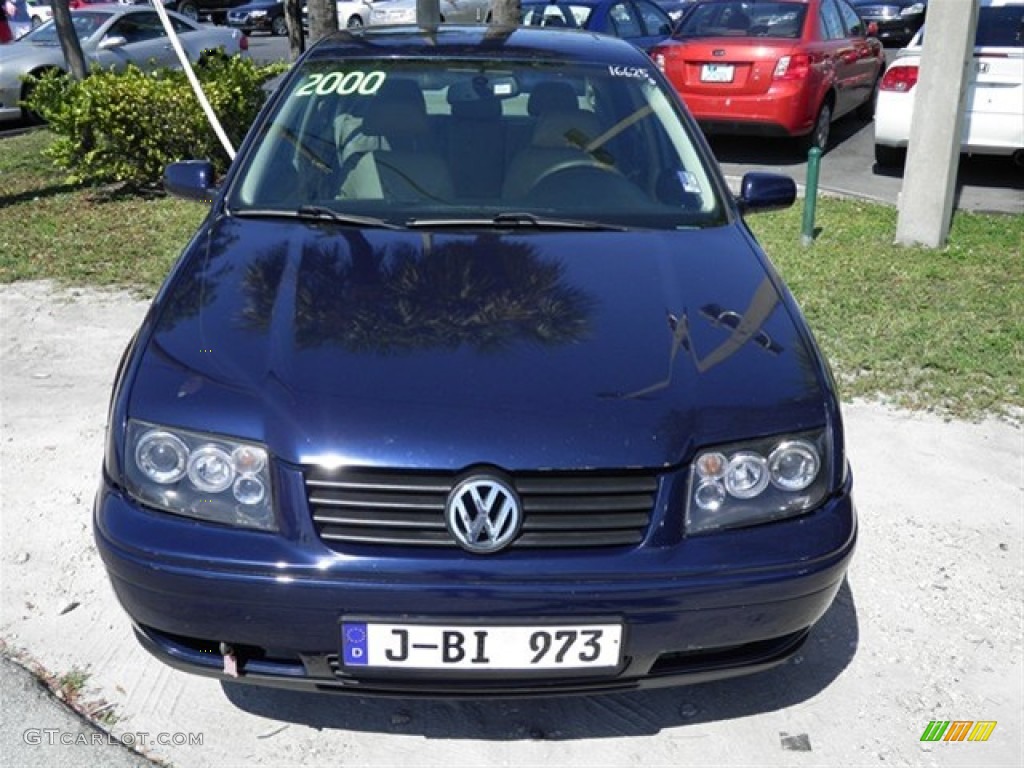 2000 Jetta GLX VR6 Sedan - Atlantic Blue Pearl / Beige photo #3