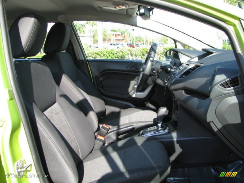 2011 Fiesta SES Hatchback - Lime Squeeze Metallic / Charcoal Black/Blue Cloth photo #19
