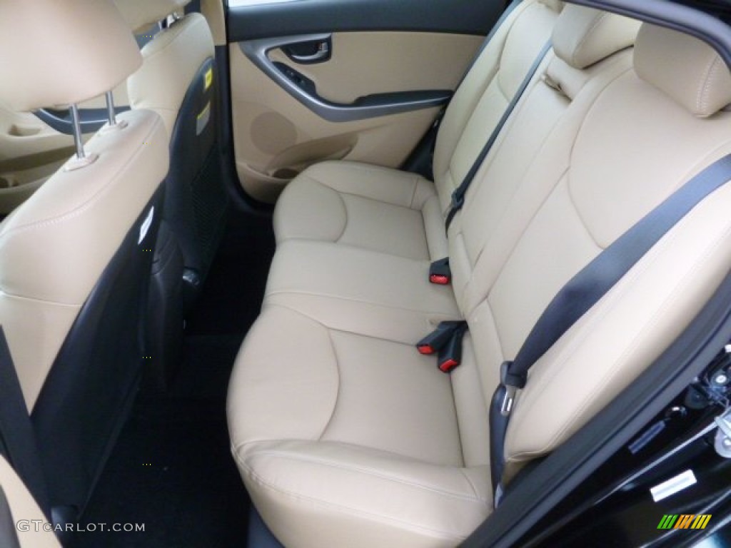 2012 Elantra Limited - Black Noir Pearl / Beige photo #13