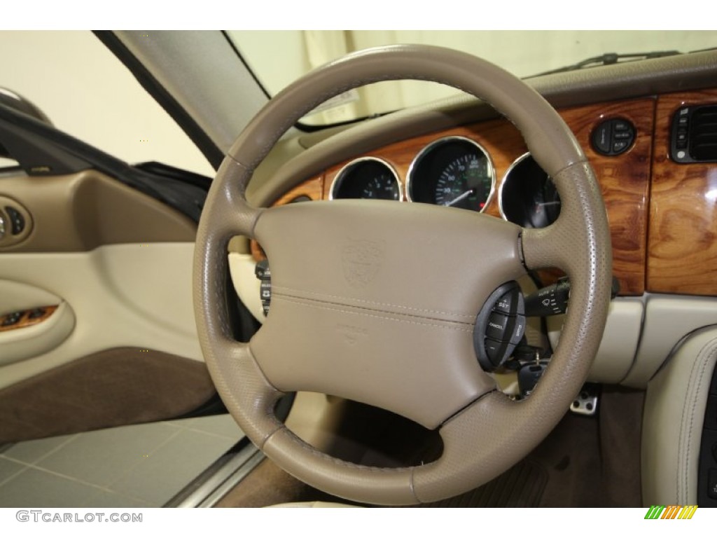 2006 Jaguar XK XK8 Coupe Cashmere Steering Wheel Photo #61514896