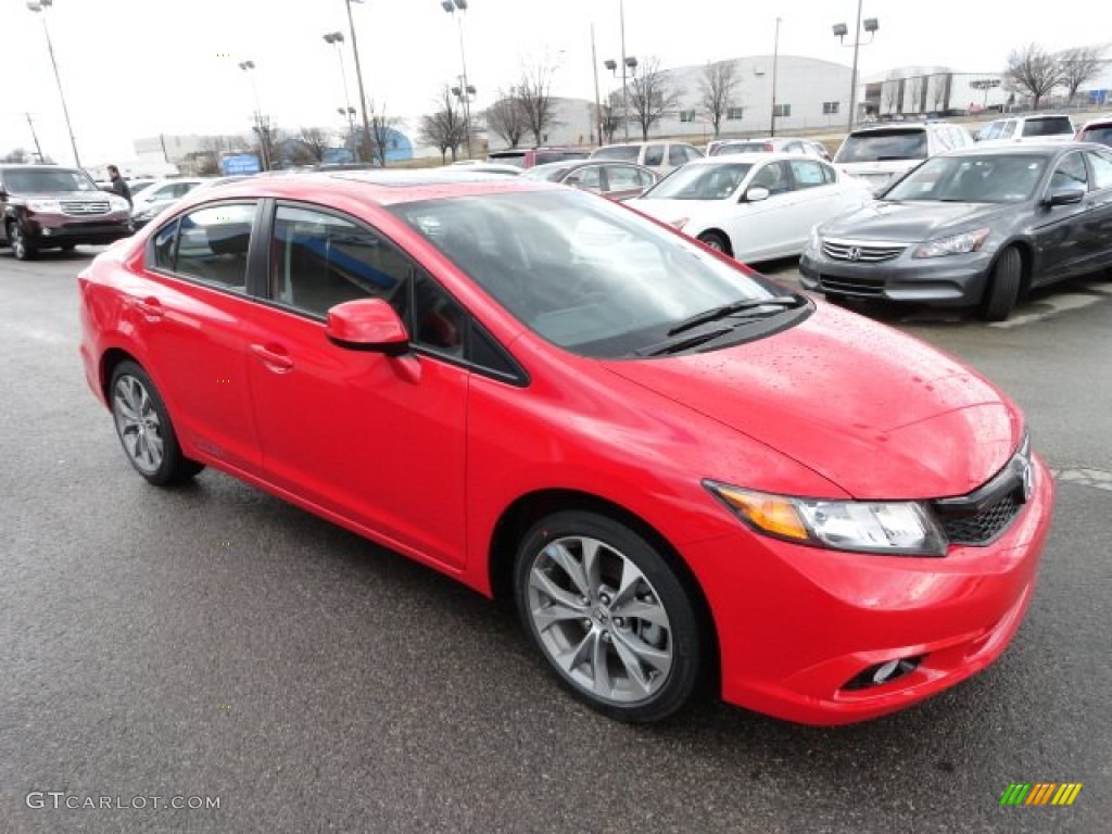 2012 Civic Si Sedan - Rallye Red / Black photo #7