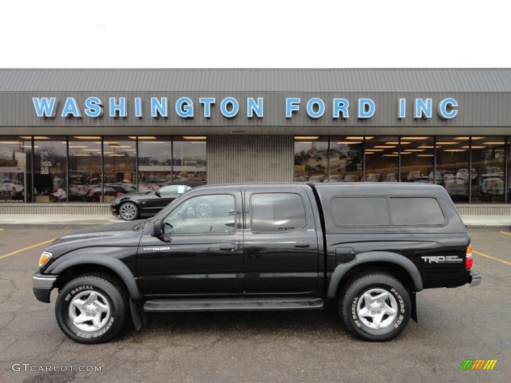 2003 Tacoma V6 TRD PreRunner Double Cab - Black Sand Pearl / Charcoal photo #1