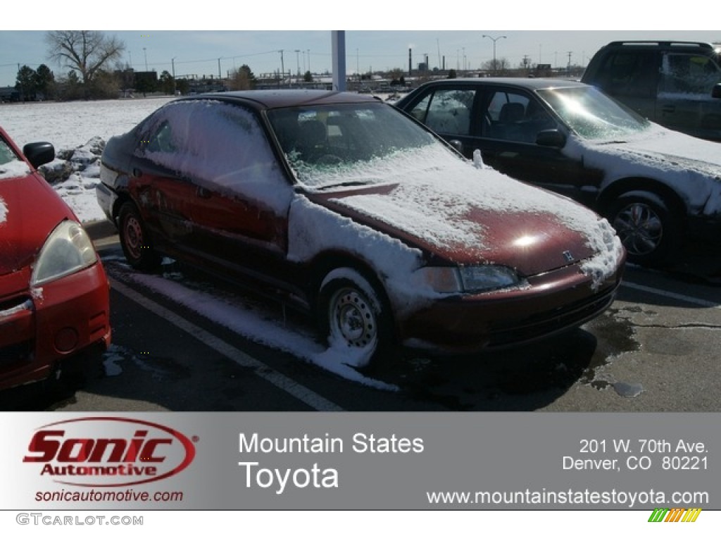 1992 Civic DX Sedan - Rosewood Brown Metallic / Gray photo #1