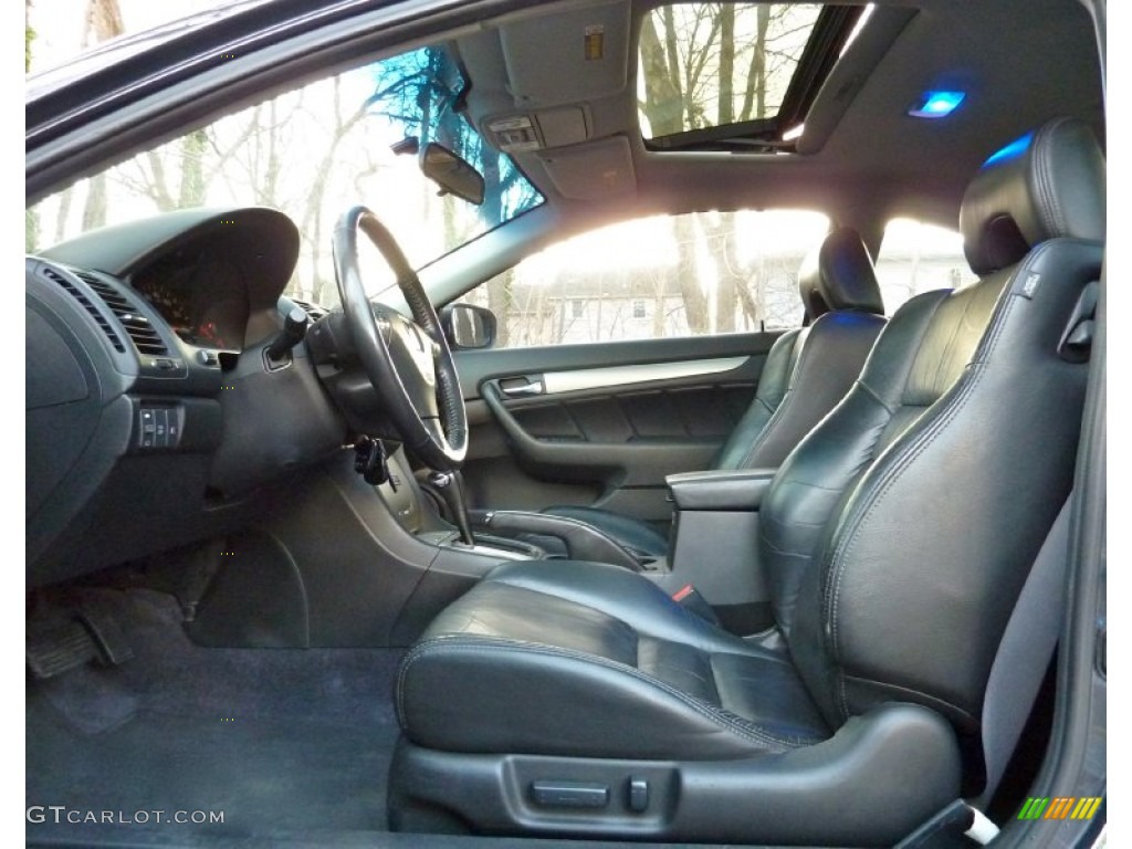 Black Interior 2005 Honda Accord EX V6 Coupe Photo #61523804