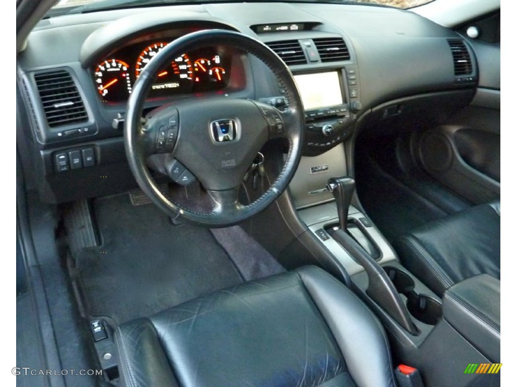 2005 Honda Accord EX V6 Coupe Black Dashboard Photo #61523815