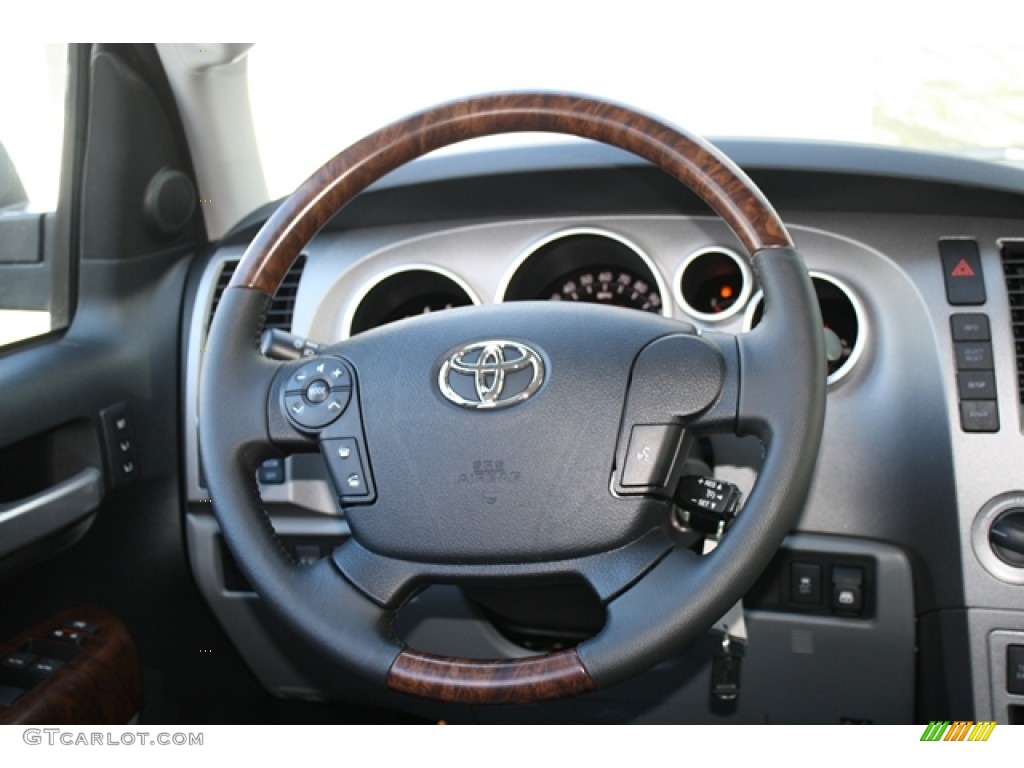 2012 Toyota Tundra Platinum CrewMax 4x4 Graphite Steering Wheel Photo #61523887