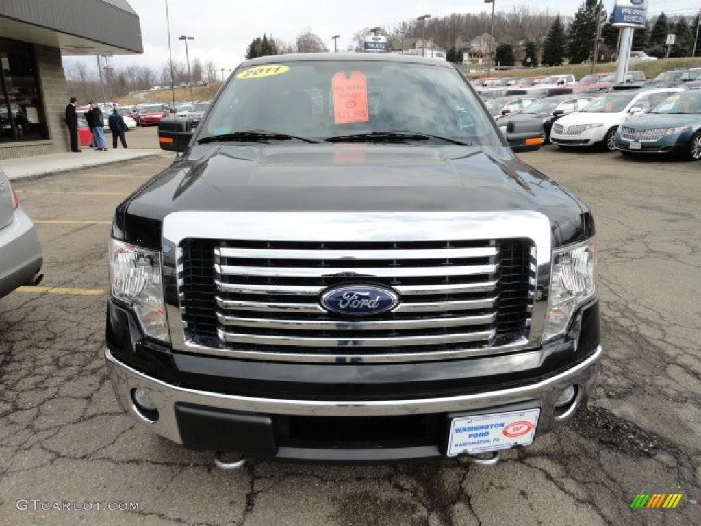 2011 F150 XLT SuperCrew 4x4 - Tuxedo Black Metallic / Steel Gray photo #7