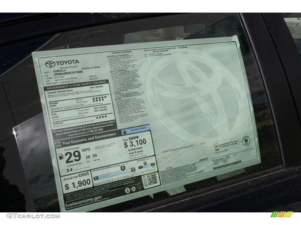 2012 Corolla LE - Nautical Blue Metallic / Ash photo #15
