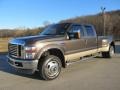 2008 Dark Stone Metallic Ford F350 Super Duty Lariat Crew Cab 4x4 Dually  photo #1