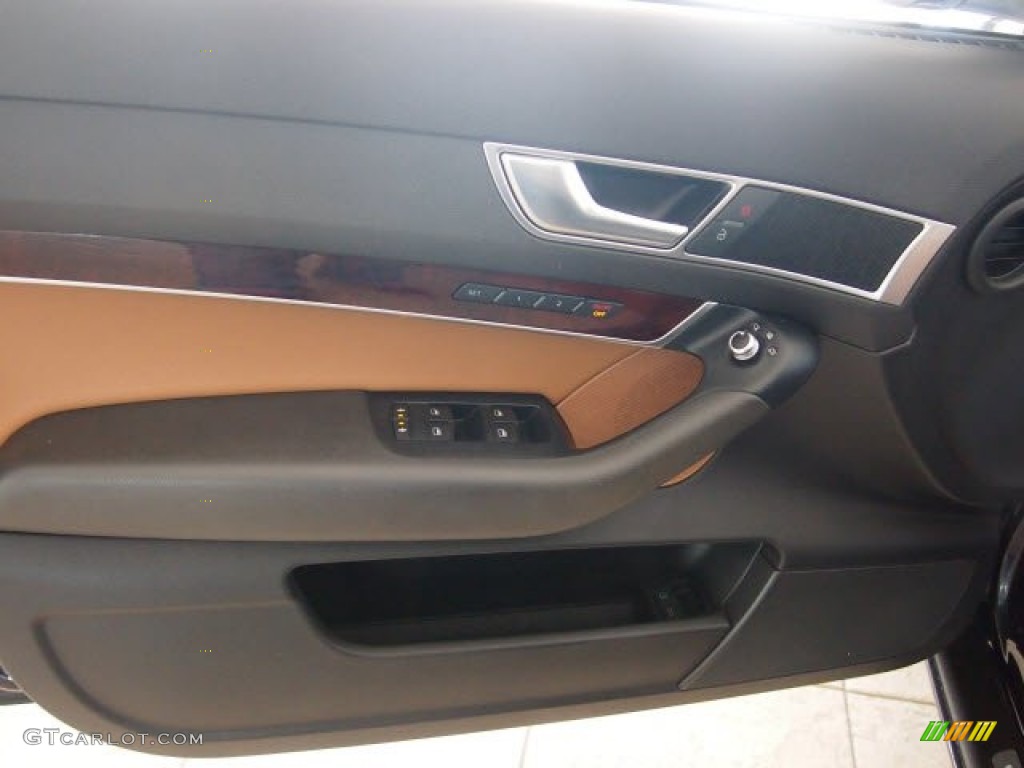 2009 Audi A6 3.0T quattro Sedan Amaretto/Black Door Panel Photo #61530558