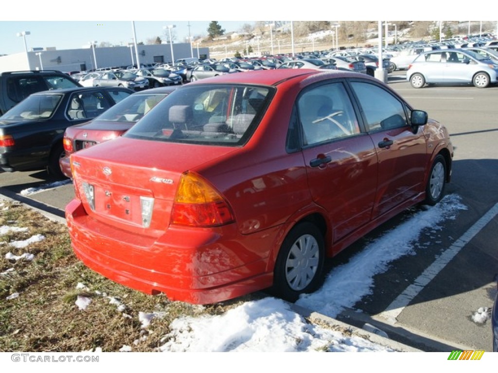 2004 Aerio S Sedan - Racy Red / Gray photo #2