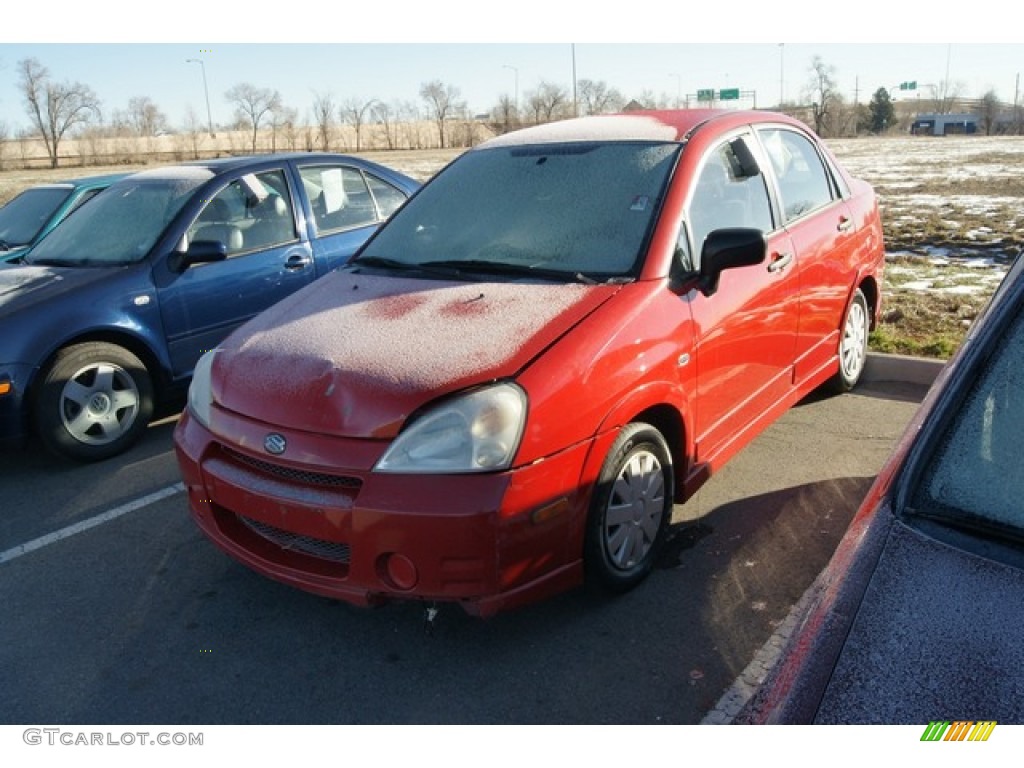 2004 Aerio S Sedan - Racy Red / Gray photo #4