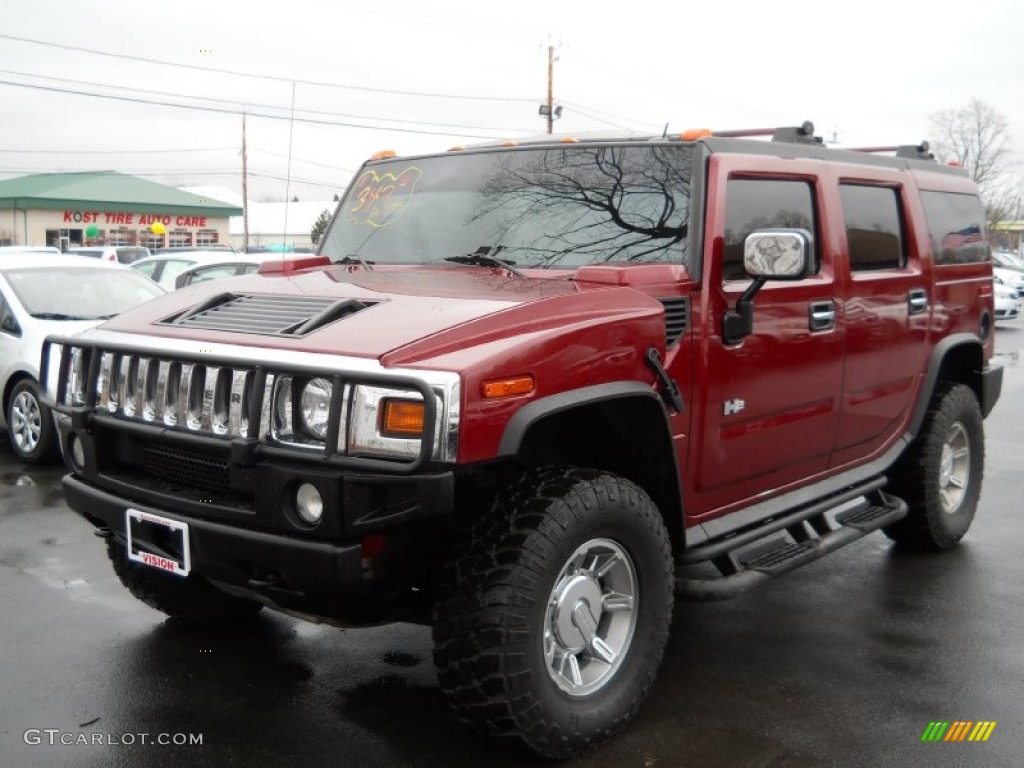 2005 H2 SUV - Red Metallic / Wheat photo #1