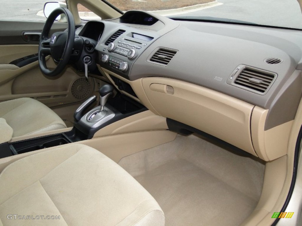 2008 Civic LX Sedan - Borrego Beige Metallic / Ivory photo #23
