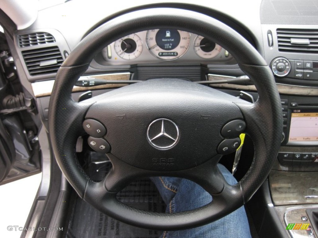 2009 Mercedes-Benz E 350 Sedan Black Steering Wheel Photo #61536993