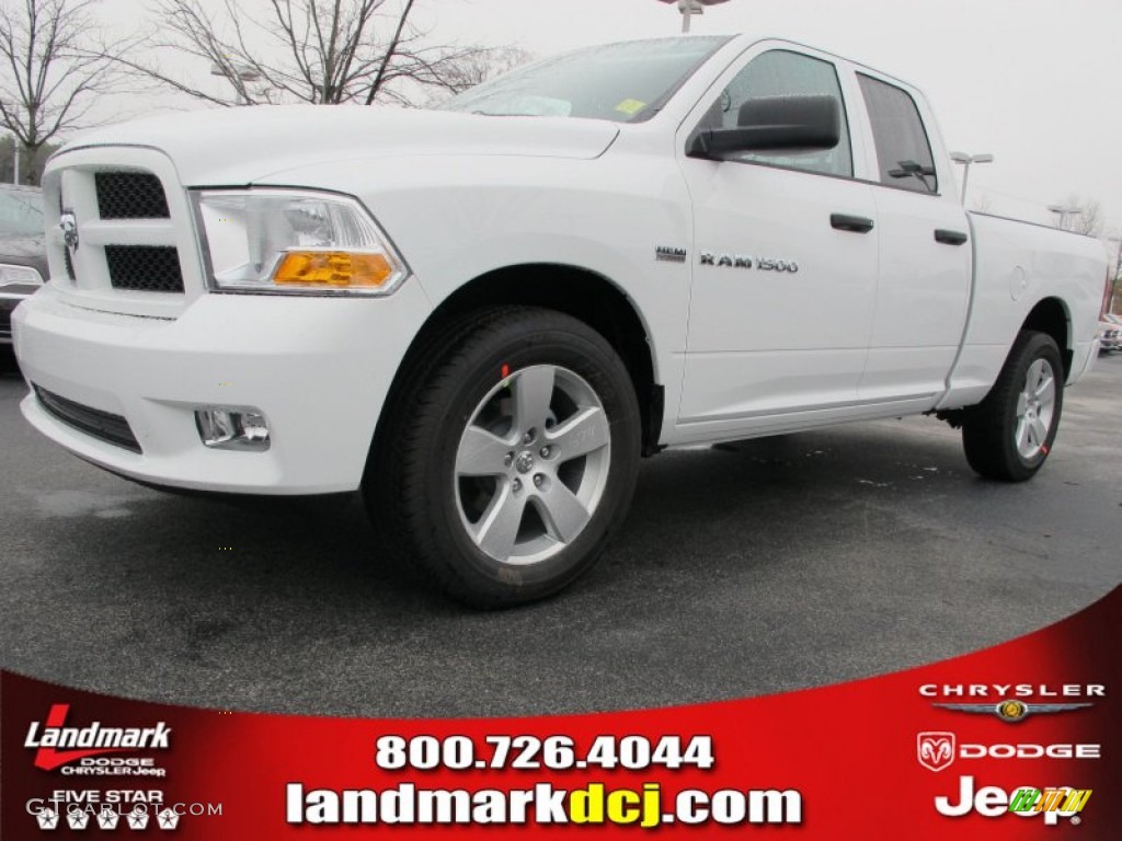 2012 Ram 1500 Express Quad Cab 4x4 - Bright White / Dark Slate Gray/Medium Graystone photo #1