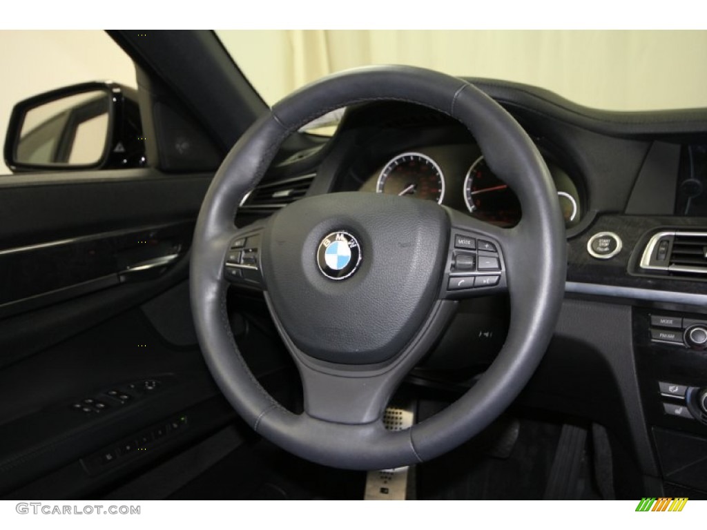 2010 BMW 7 Series 750Li Sedan Black Nappa Leather Steering Wheel Photo #61538814