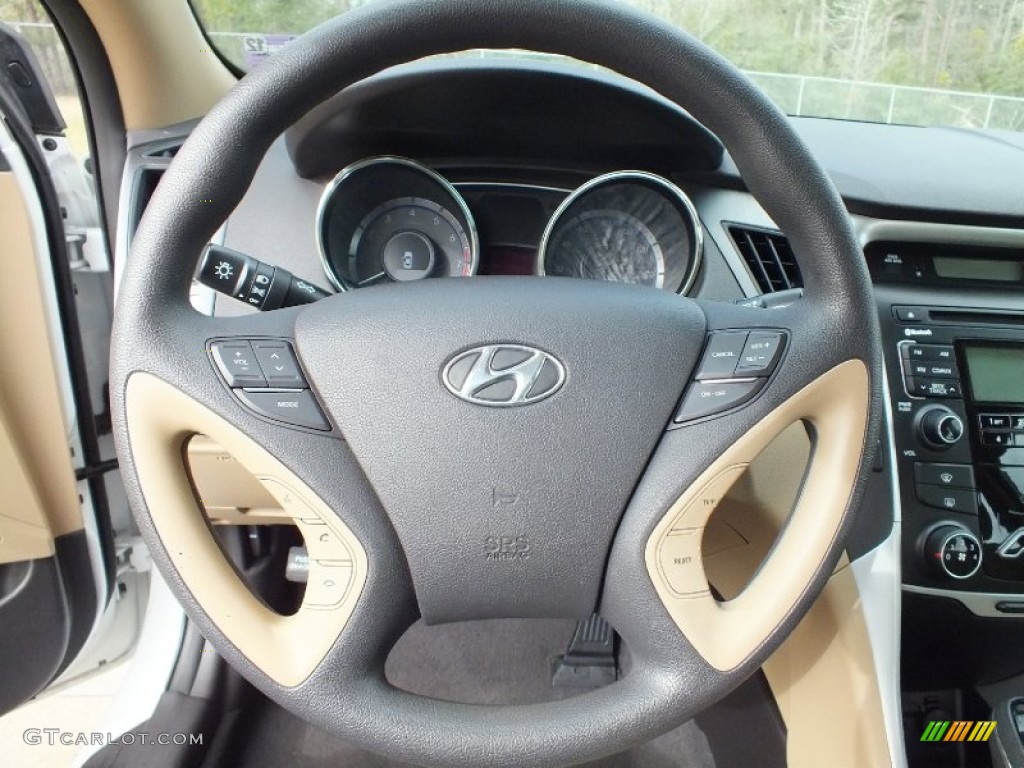 2011 Hyundai Sonata GLS Camel Steering Wheel Photo #61539557