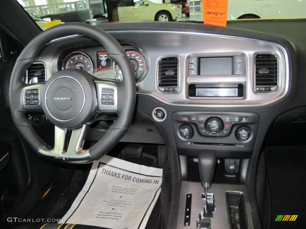 2012 Dodge Charger SRT8 Super Bee Black/Super Bee Stripes Dashboard Photo #61541543