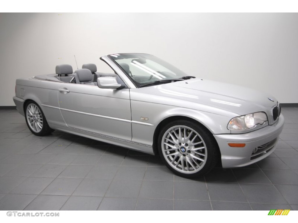 2002 3 Series 330i Convertible - Titanium Silver Metallic / Grey photo #1