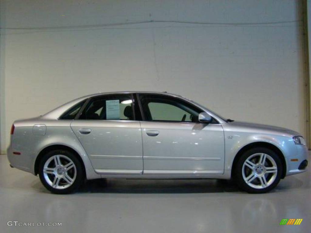 2008 A4 2.0T quattro Sedan - Light Silver Metallic / Black photo #3