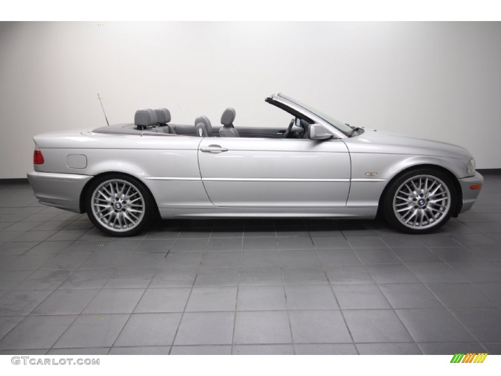 2002 3 Series 330i Convertible - Titanium Silver Metallic / Grey photo #7