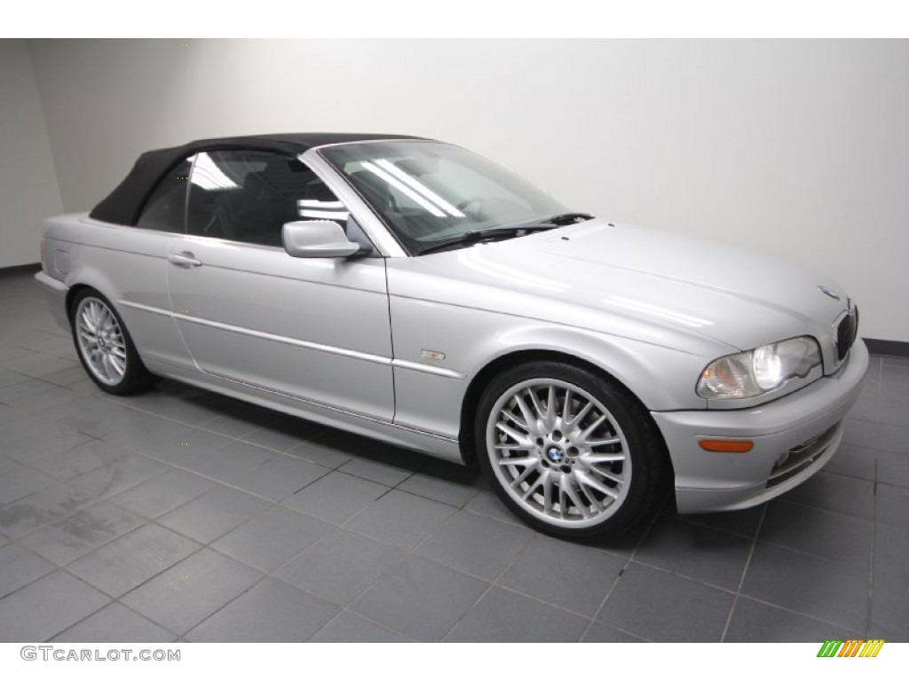 2002 3 Series 330i Convertible - Titanium Silver Metallic / Grey photo #9