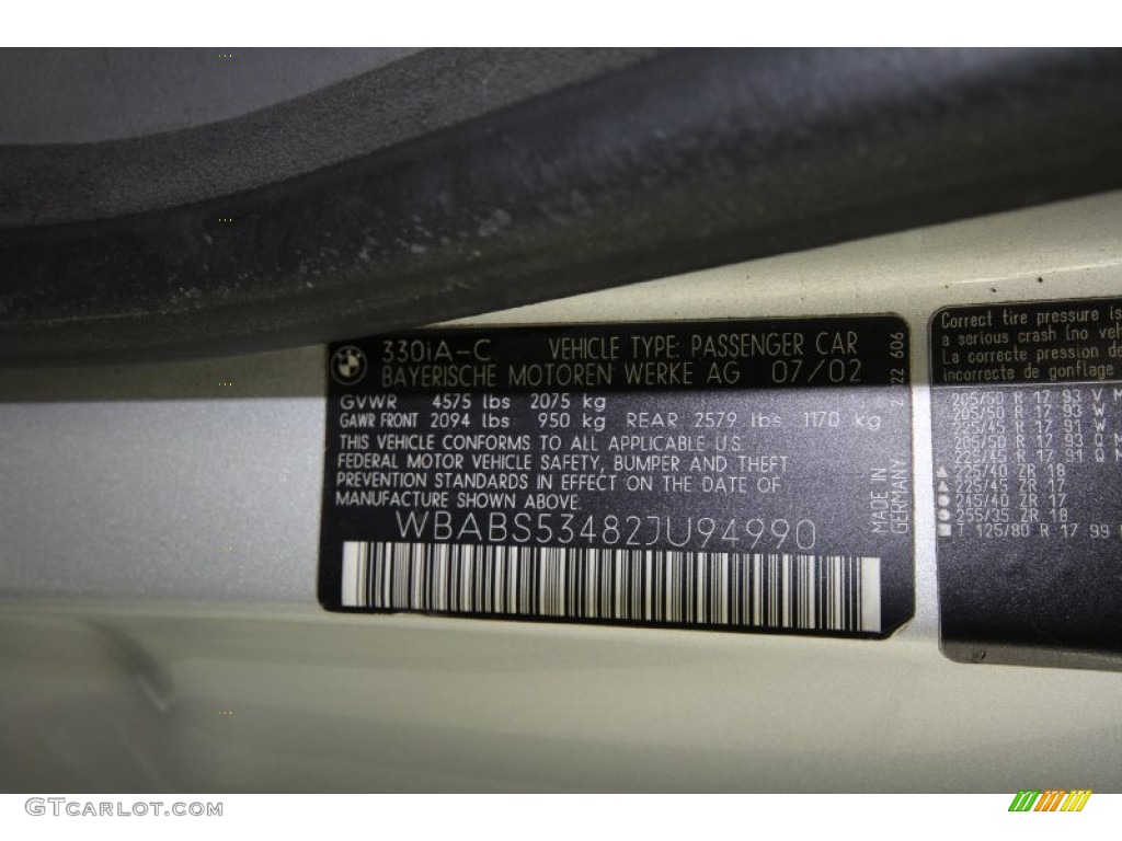 2002 3 Series 330i Convertible - Titanium Silver Metallic / Grey photo #10