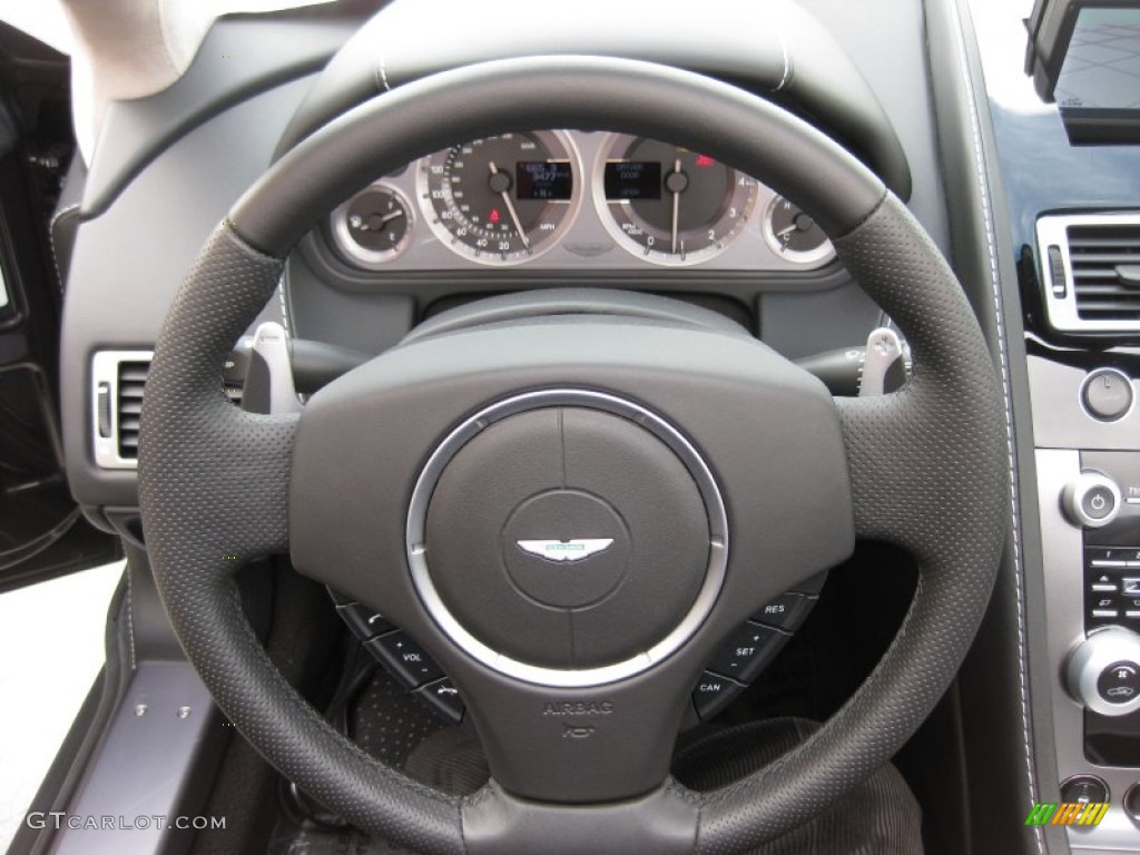 2010 Aston Martin V8 Vantage Roadster Obsidian Black Steering Wheel Photo #61544398