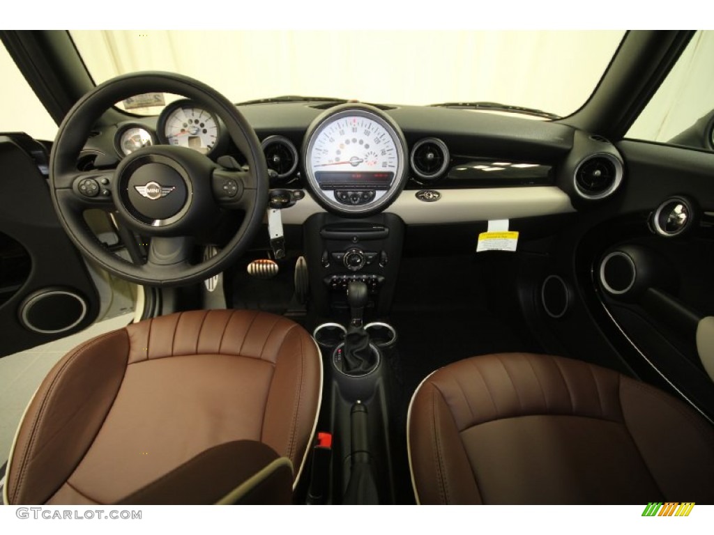 2012 Mini Cooper S Convertible Hot Chocolate Lounge Leather Dashboard Photo #61547627