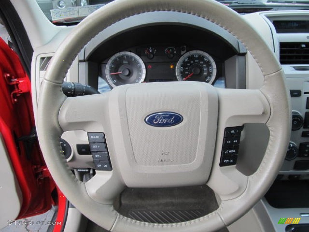 2009 Ford Escape XLT 4WD Stone Steering Wheel Photo #61547726