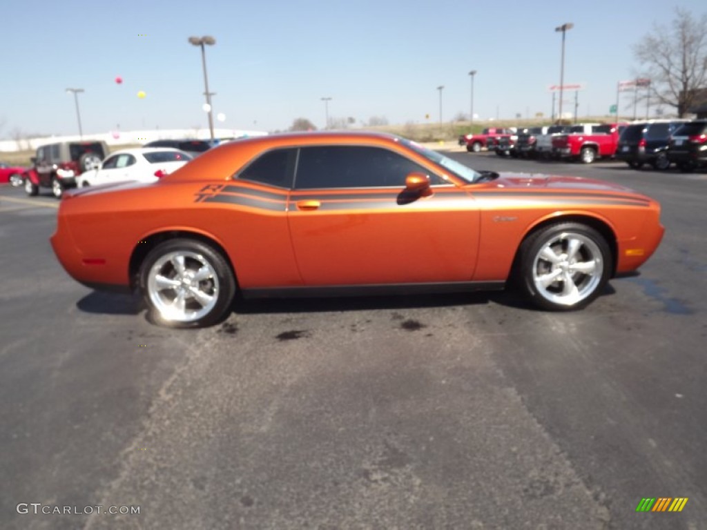 2011 Challenger R/T Classic - Toxic Orange Pearl / Dark Slate Gray photo #4