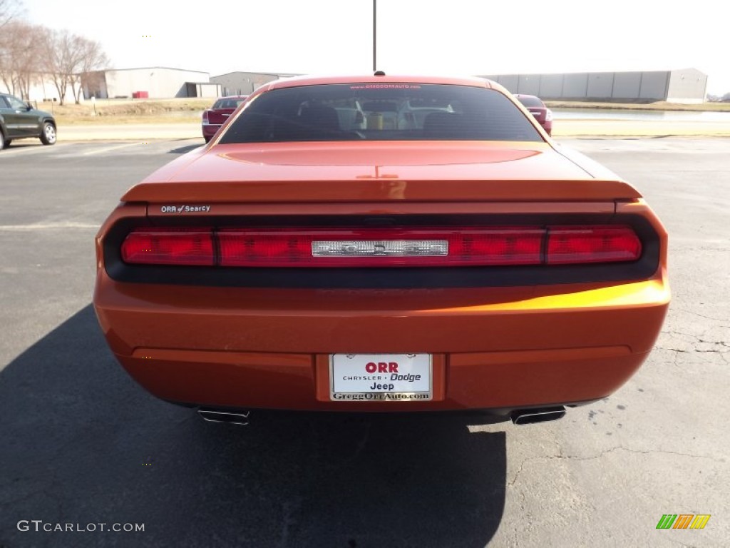 2011 Challenger R/T Classic - Toxic Orange Pearl / Dark Slate Gray photo #6