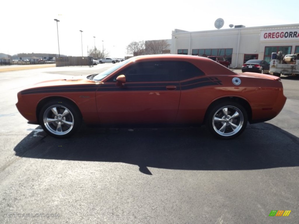 2011 Challenger R/T Classic - Toxic Orange Pearl / Dark Slate Gray photo #8