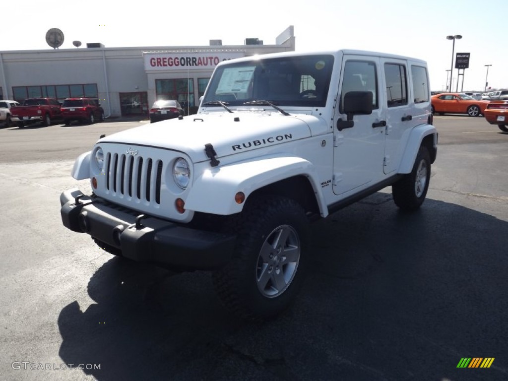 2012 Wrangler Unlimited Rubicon 4x4 - Bright White / Black/Dark Saddle photo #1