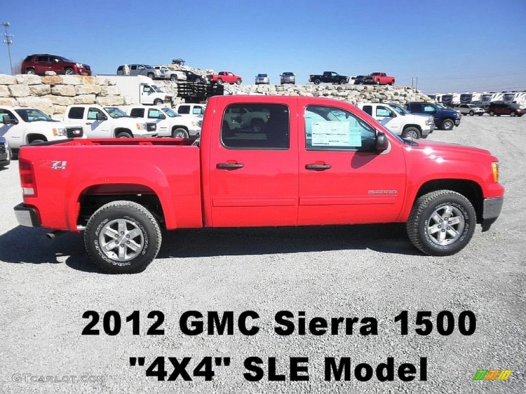 2012 Sierra 1500 SLE Crew Cab 4x4 - Fire Red / Ebony photo #1