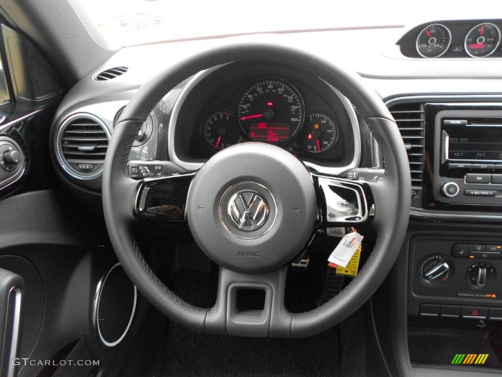 2012 Volkswagen Beetle Turbo Titan Black Steering Wheel Photo #61559525