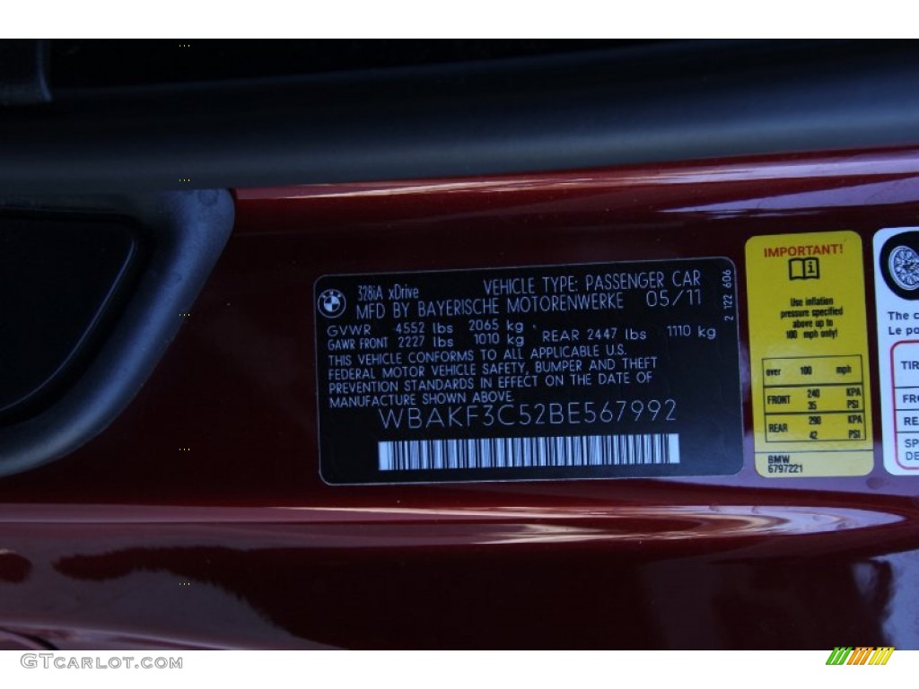 2011 3 Series 328i xDrive Coupe - Vermillion Red Metallic / Oyster/Black Dakota Leather photo #20