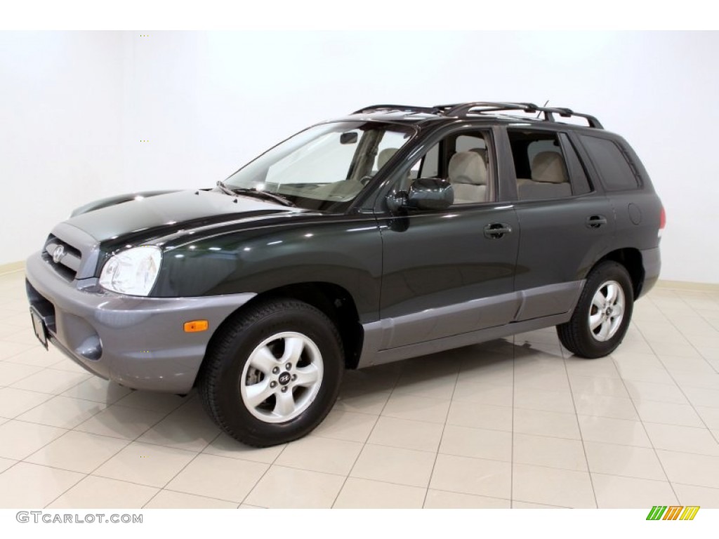 2006 Santa Fe GLS 4WD - Dark Emerald Green / Beige photo #3