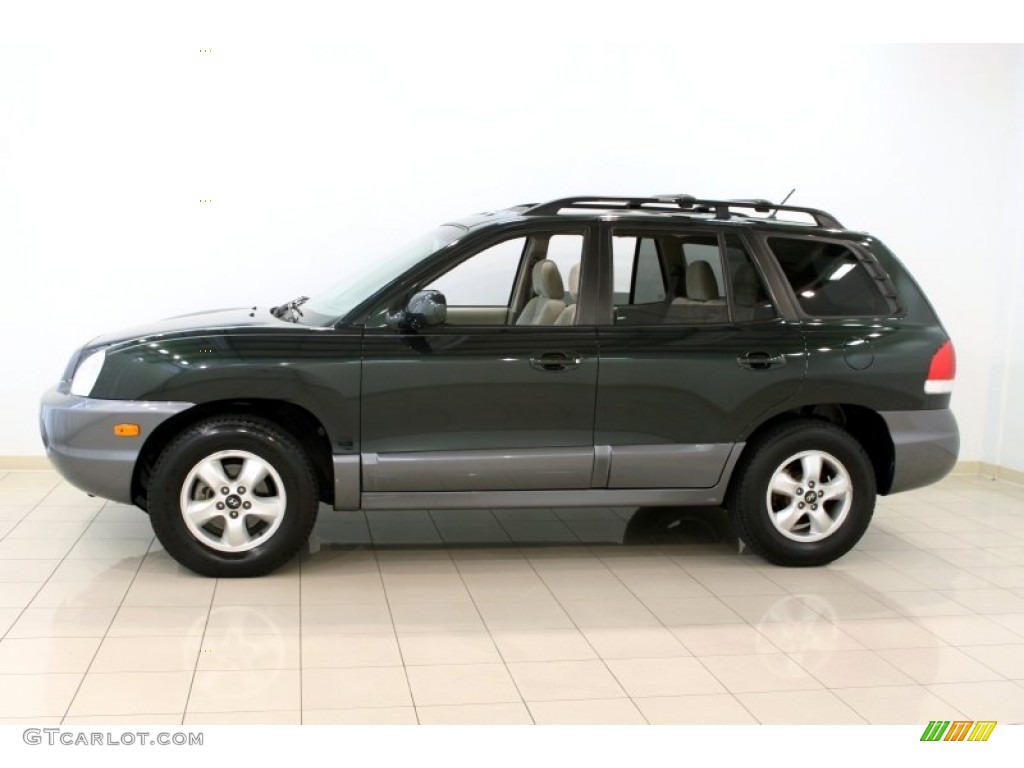 2006 Santa Fe GLS 4WD - Dark Emerald Green / Beige photo #4