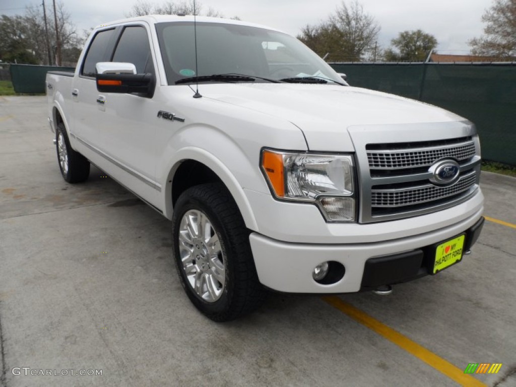 2010 F150 Platinum SuperCrew 4x4 - White Platinum Metallic Tri Coat / Sienna Brown Leather/Black photo #1