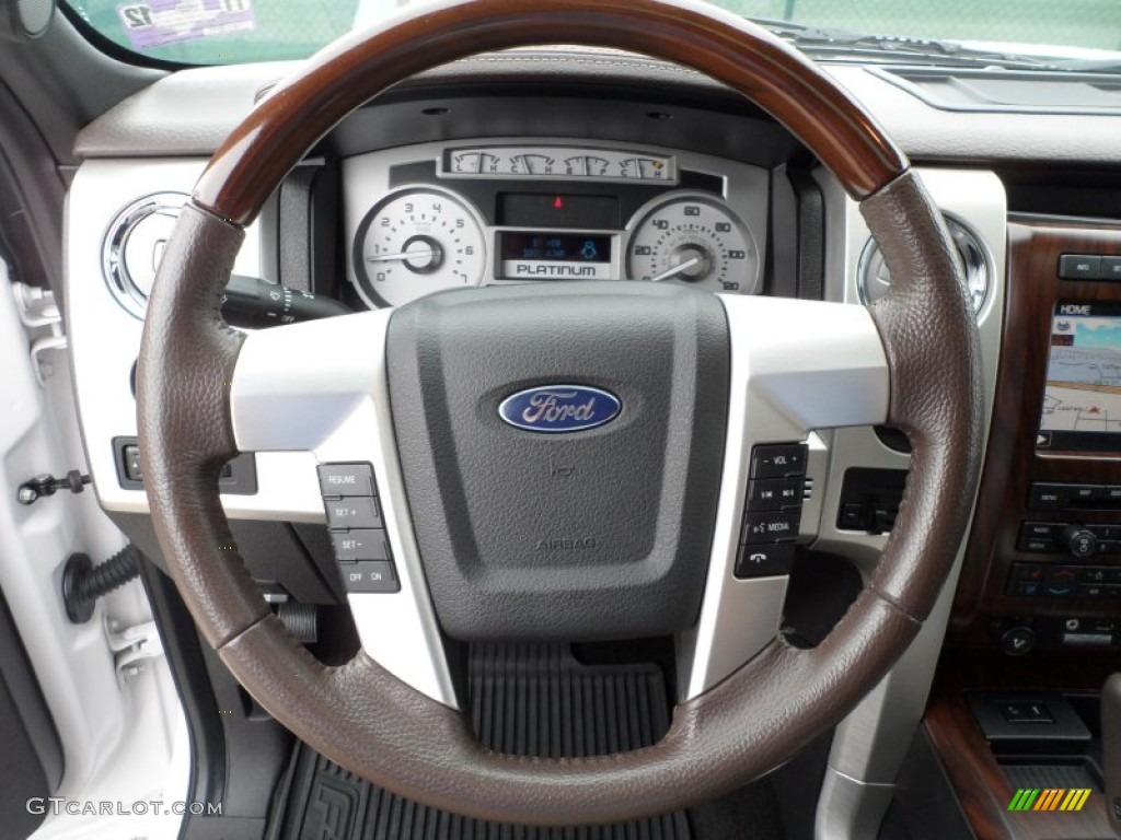 2010 Ford F150 Platinum SuperCrew 4x4 Sienna Brown Leather/Black Steering Wheel Photo #61565451