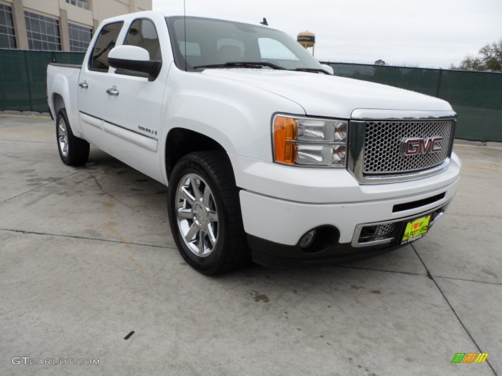 2008 Sierra 1500 Denali Crew Cab AWD - Polar White / Cocoa/Light Cashmere photo #1