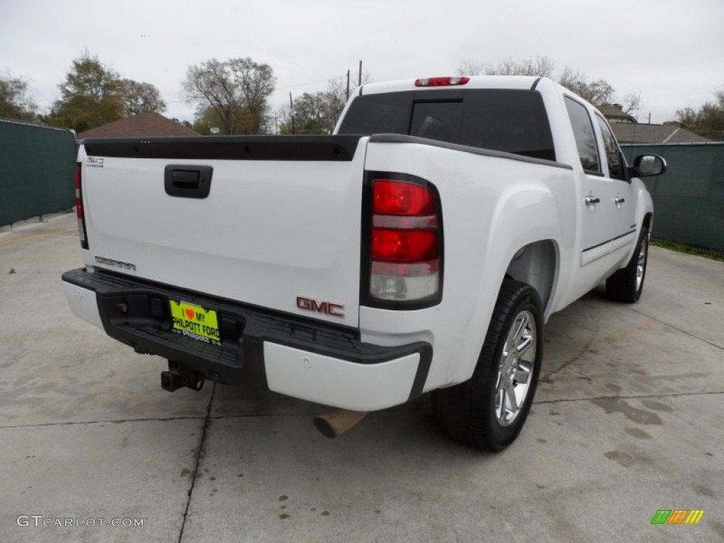 2008 Sierra 1500 Denali Crew Cab AWD - Polar White / Cocoa/Light Cashmere photo #3