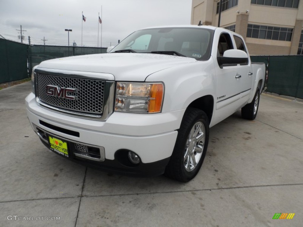 2008 Sierra 1500 Denali Crew Cab AWD - Polar White / Cocoa/Light Cashmere photo #7